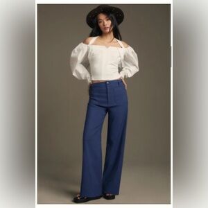 Anthropologie Maeve Colette Full Length Blue Pants 25P